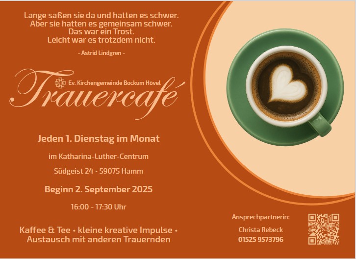 Trauercafe im Katharina Luther Zentrum ab 2. September 2025